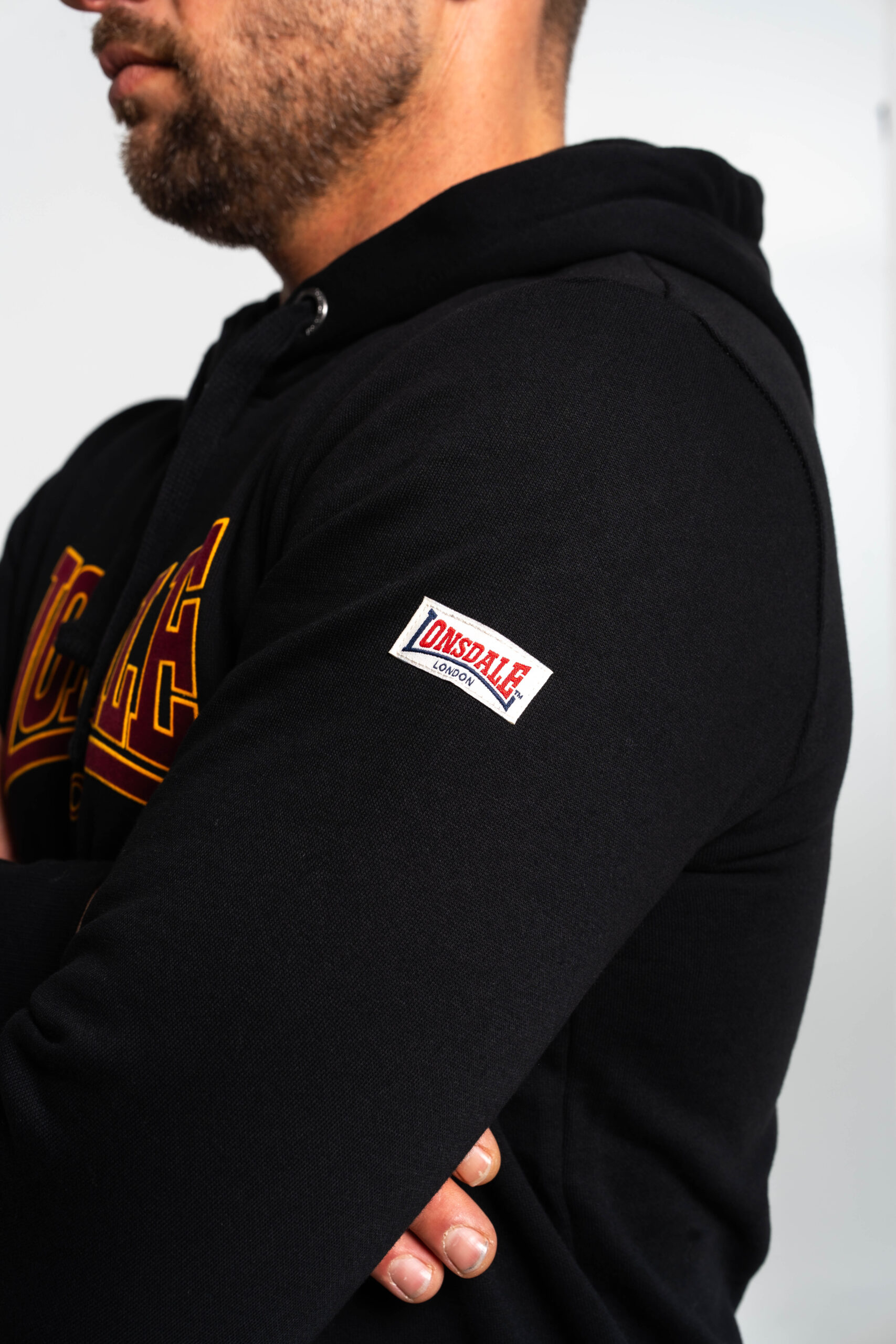 Lonsdale Hooded Sweatshirt Classic - Black - Image 3