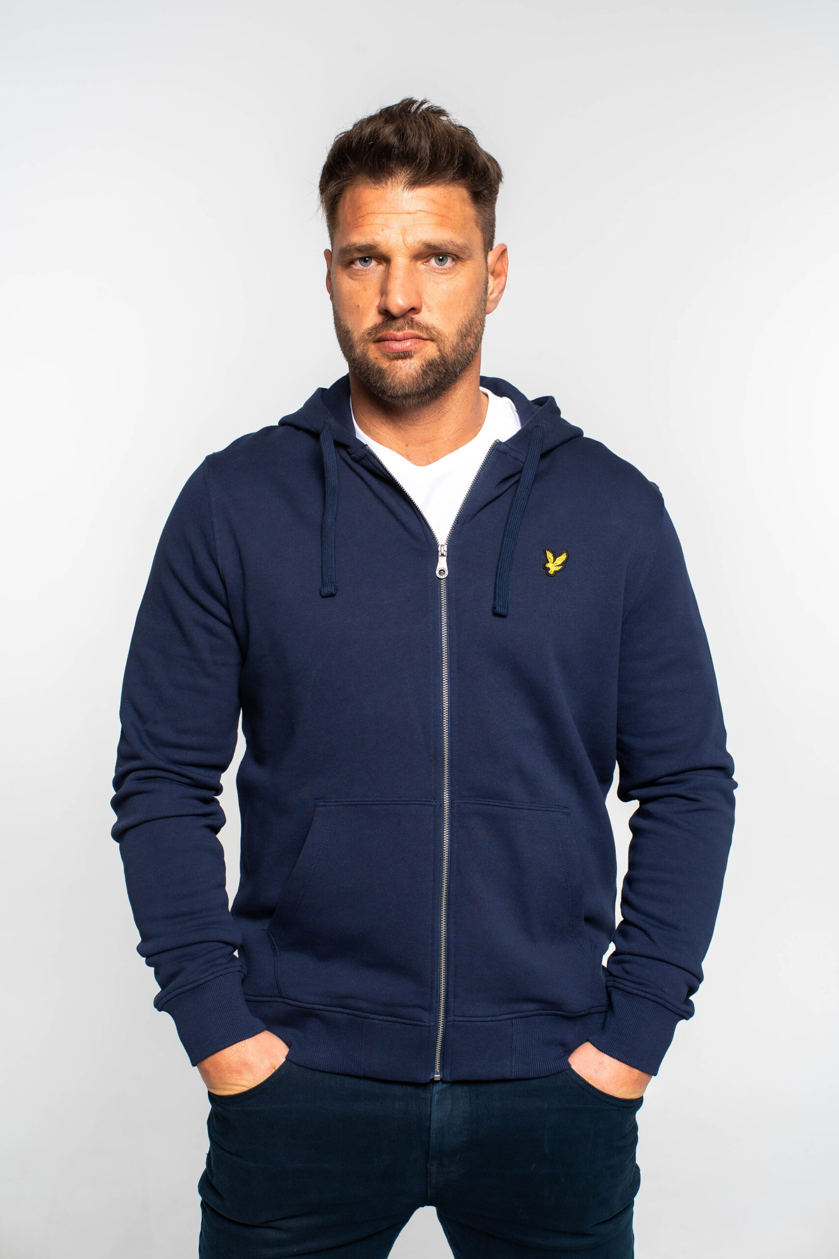 Zip Through Hoodie Navy (z99)