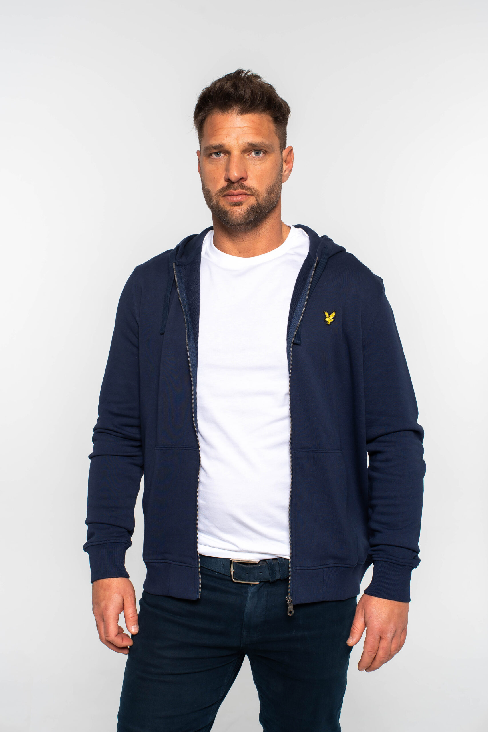 Zip Through Hoodie Navy (z99) - Kép 3