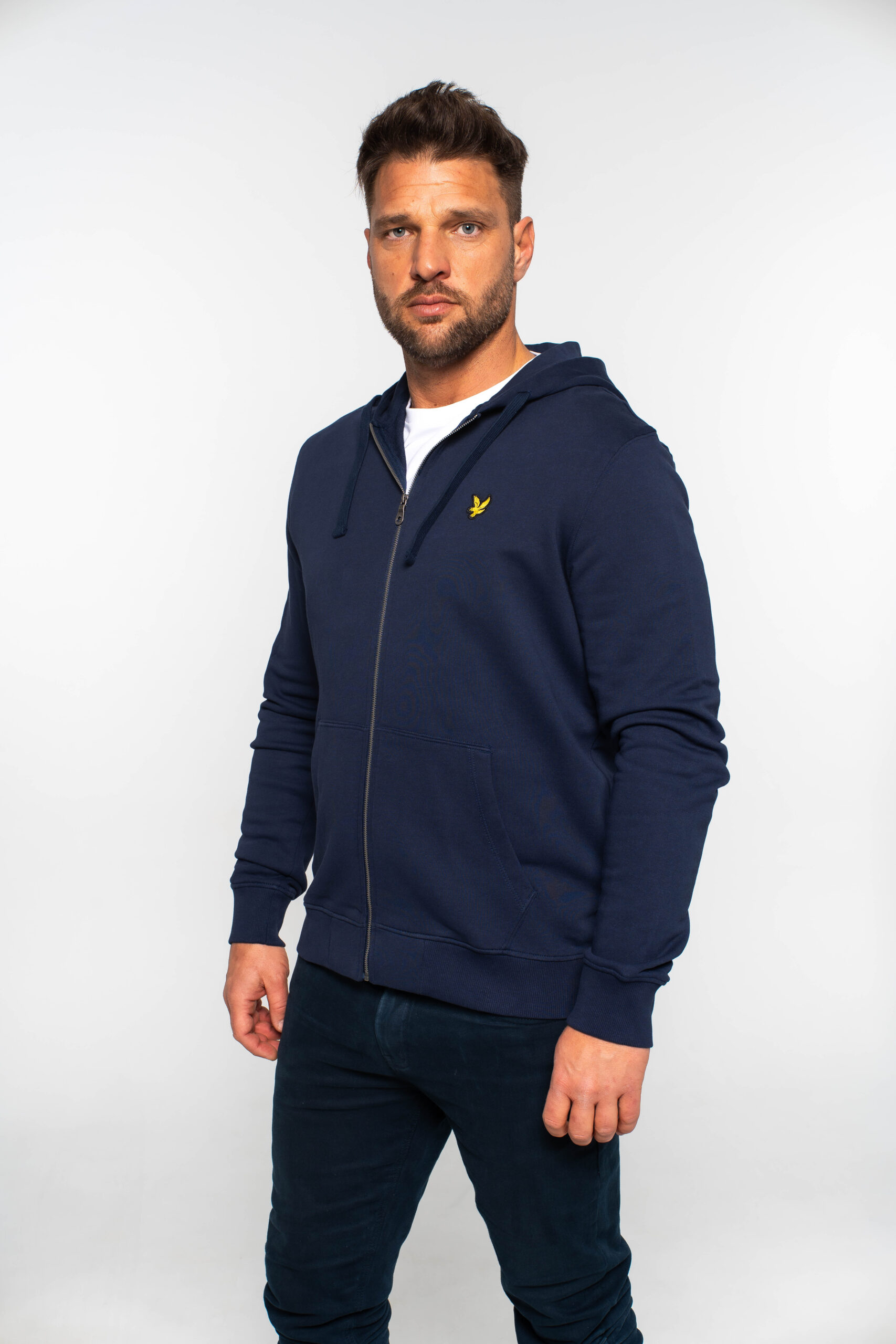 Zip Through Hoodie Navy (z99) - Kép 4