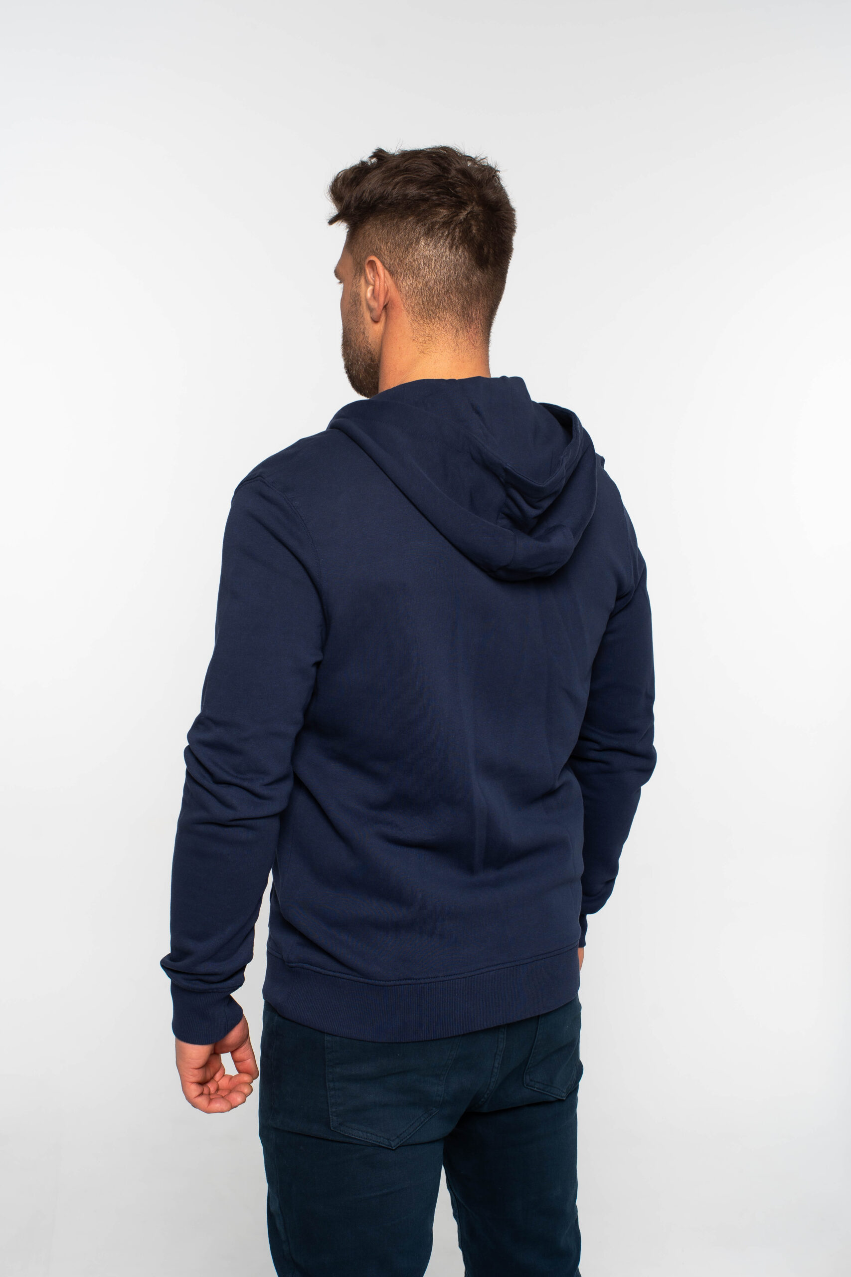 Zip Through Hoodie Navy (z99) - Kép 5