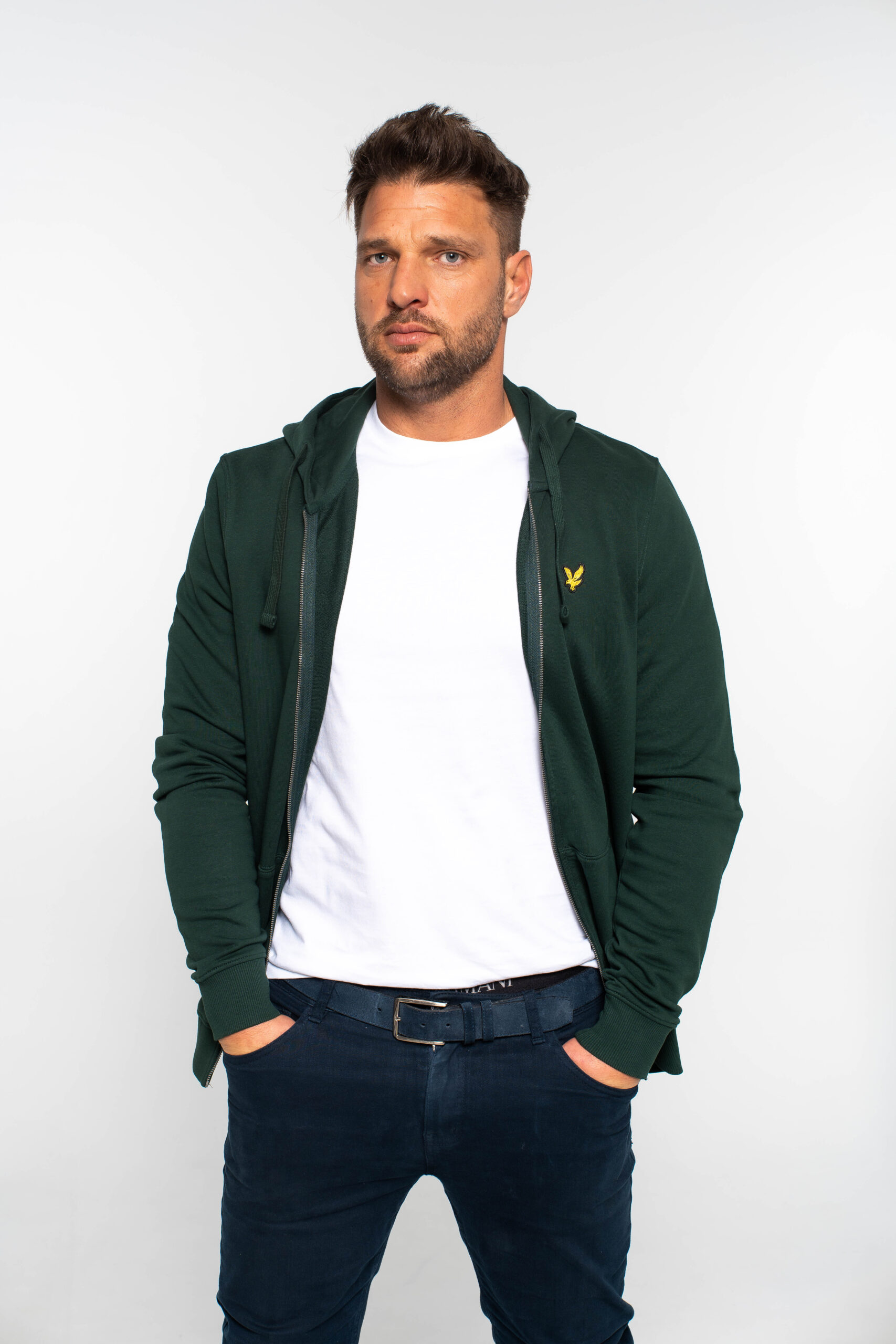 Zip Through Hoodie Dark Green (w486) - Image 3