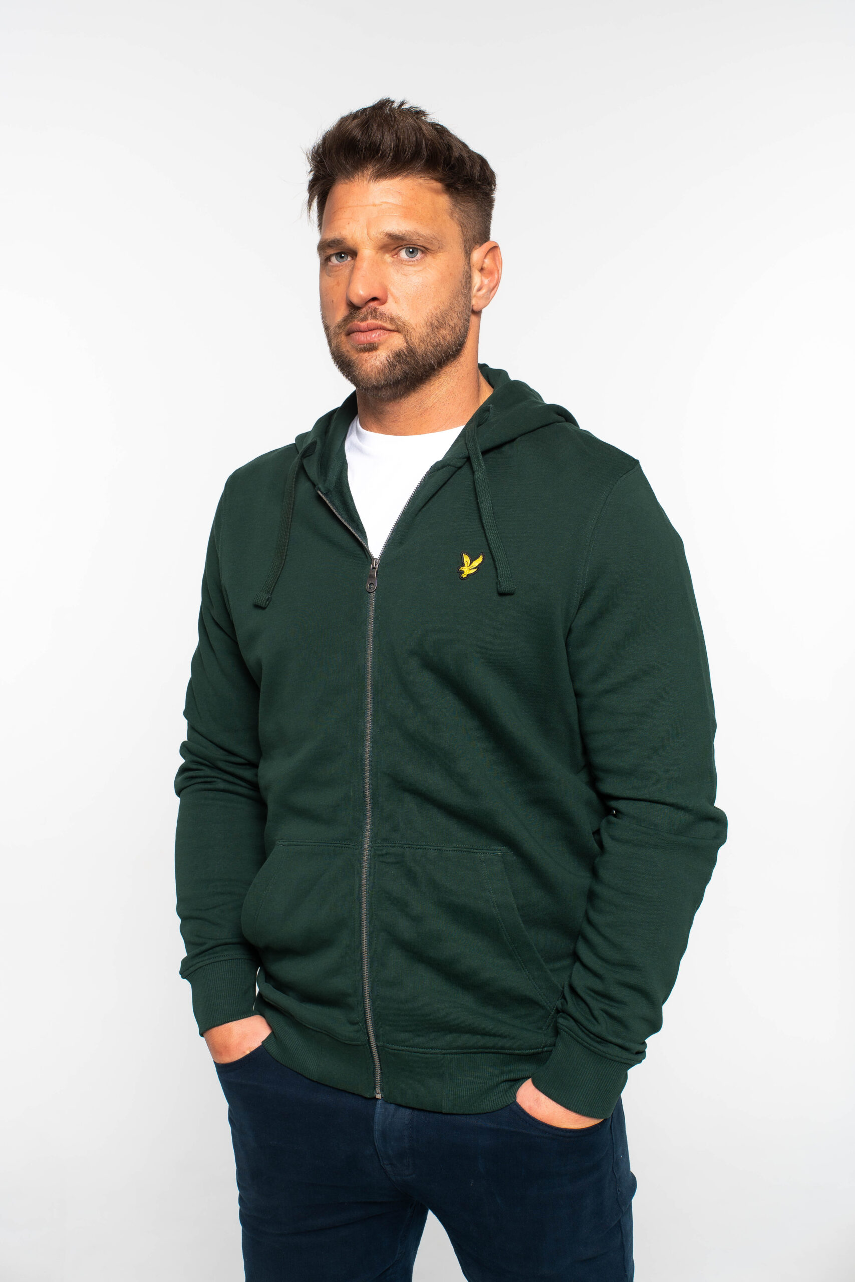 Zip Through Hoodie Dark Green (w486)