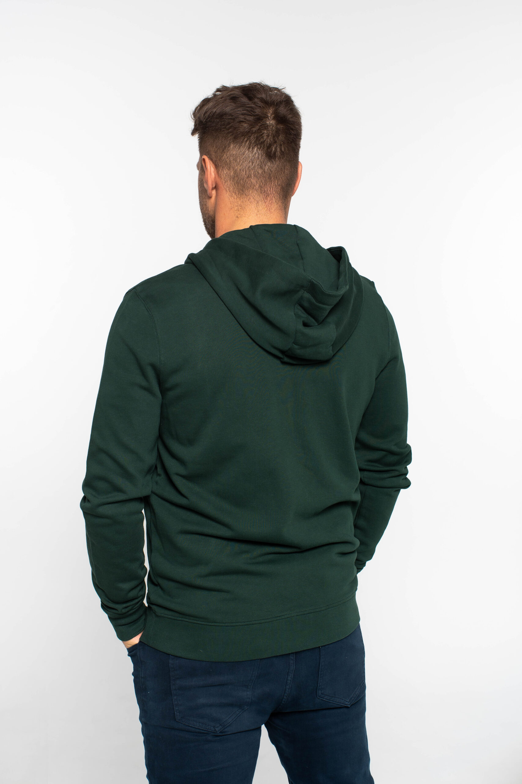 Zip Through Hoodie Dark Green (w486) - Image 4