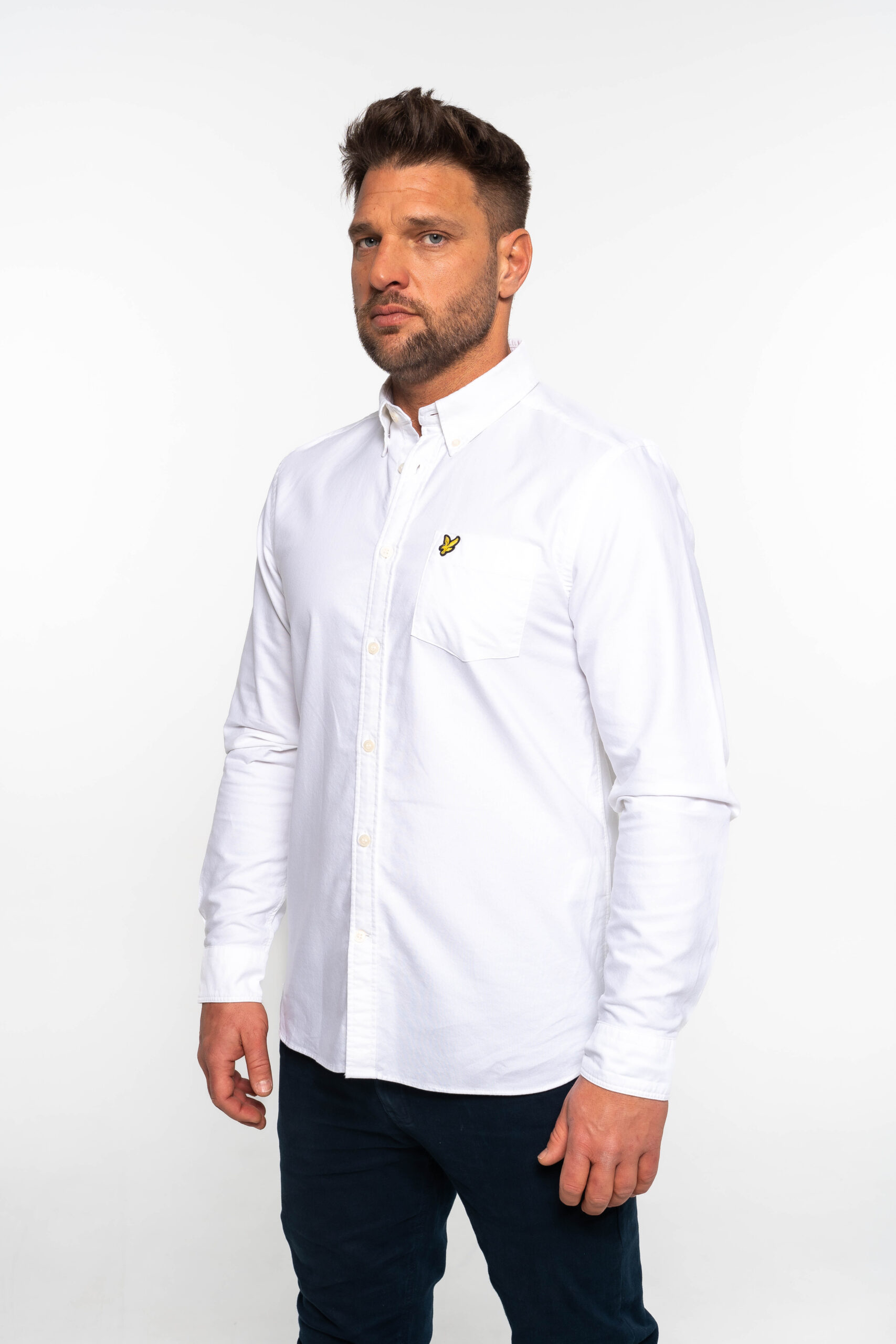 Linen Blend Oxford Shirt White (626) - Image 2