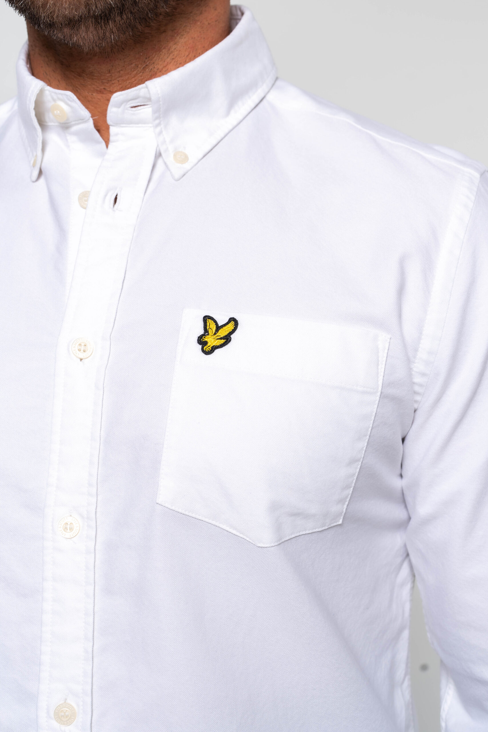 Linen Blend Oxford Shirt White (626) - Image 4