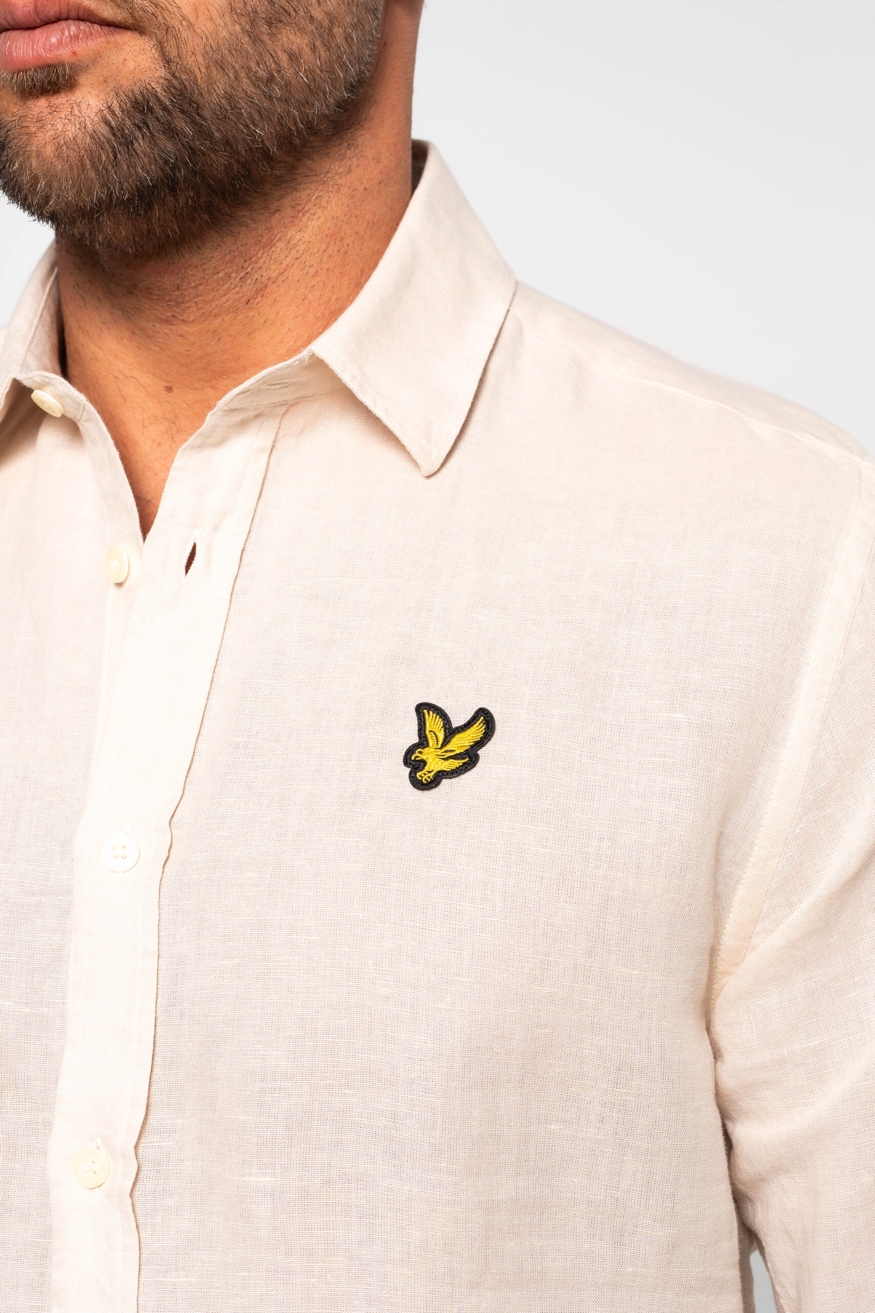 Long Sleeve Linen Blend Shirt Cove (w870) - Image 2